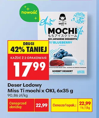 Deser lodowy Miss Ti mochi x OKI 6-pak 35 g promocja w Biedronka