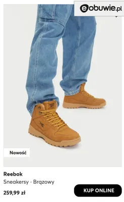 Sneakersy brązowe Reebok promocja w eobuwie.pl