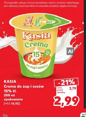 Crema do zup i sosów Kasia 15% promocja w Kaufland