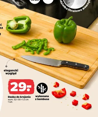 Deska do krojenia bambusowa 52x30x1,5 cm promocja w Netto
