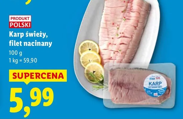 Karp świeży, filet nacinany promocja w Lidl