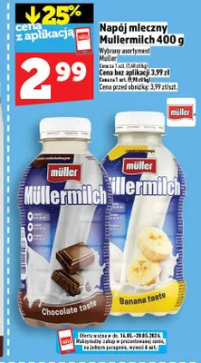 Napój mleczny Mullermilch promocja w TOPAZ