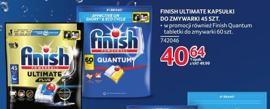 Kapsułki do zmywarki Finish Ultimate promocja w Selgros