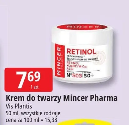 Krem do twarzy Mincer Pharma Vis Plantis Retinol promocja w Leclerc