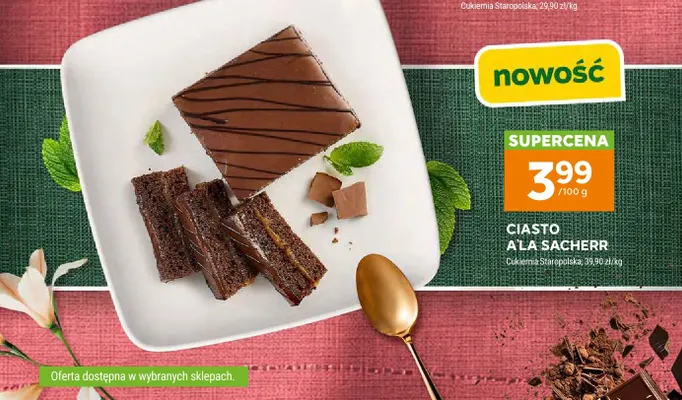 Ciasto a'la Sacherr promocja w Stokrotka