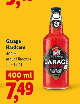 Piwo Garage Hardcore arbuz i limonka promocja w Lidl