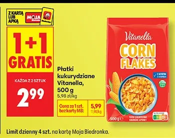 Płatki kukurydziane Corn Flakes Vitanella promocja w Biedronka