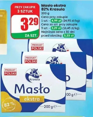 Masło extra 82% promocja w Dino