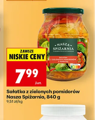 Sałatka z zielonych pomidorów Nasza Spiżarnia promocja w Biedronka