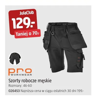 Szorty robocze męskie Pro Workwear promocja w Jula