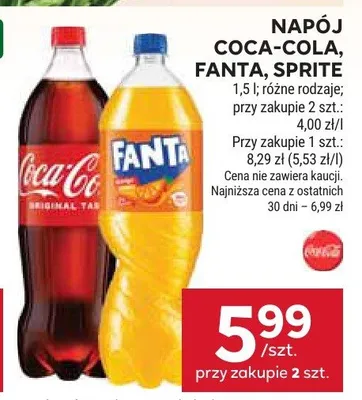 Napój Coca-Cola, Fanta, Sprite promocja w Stokrotka