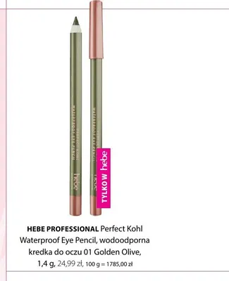 Kredka do oczu Hebe Professional Perfect Kohl Waterproof Eye Pencil wodoodporna 01 Golden Olive promocja w Hebe