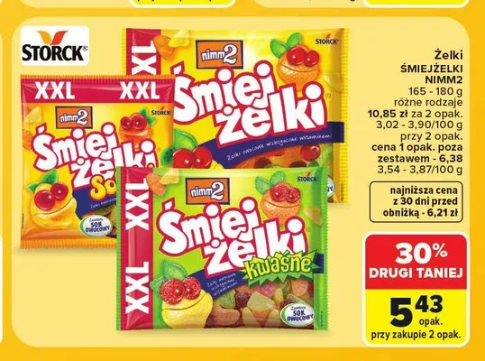 Żelki Śmiejżelki Sokki nimm2 XXL promocja w Carrefour