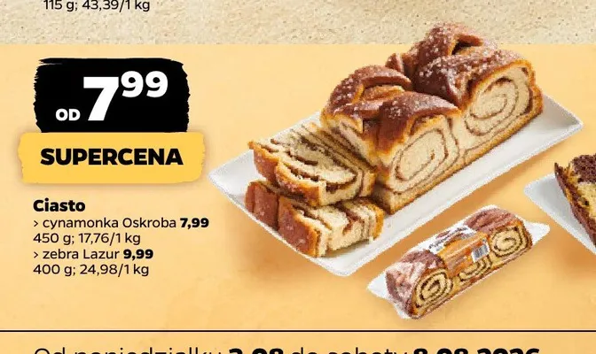Ciasto cynamonka Oskroba promocja w Netto