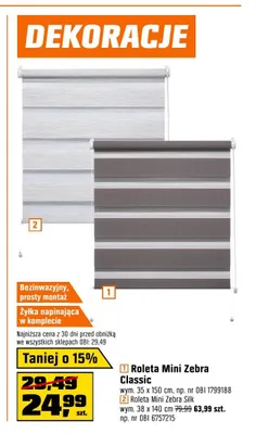 Roleta Mini Zebra Classic promocja w OBI