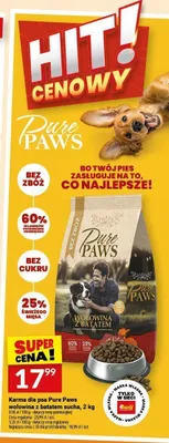 Karma dla psa Pure Paws wołowina z batatem sucha promocja w Twój Market