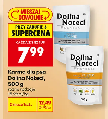 Karma dla psa Dolina Noteci Premium Rich in Lamb promocja w Biedronka