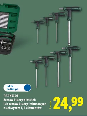 Zestaw kluczy imbusowych z uchwytem T PARKSIDE 8 elementów promocja w Lidl