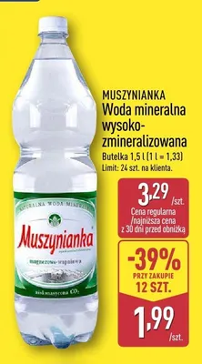 Woda mineralna wysoko-zmineralizowana Muszynianka promocja w Aldi