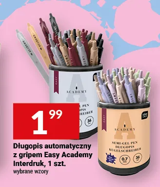 Długopis automatyczny z gripem Easy Academy Interdruk promocja w Twój Market