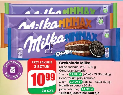 Czekolada różne rodzaje promocja w Dino