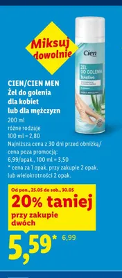 Żel do golenia dla kobiet Cien Sensitive promocja w Lidl