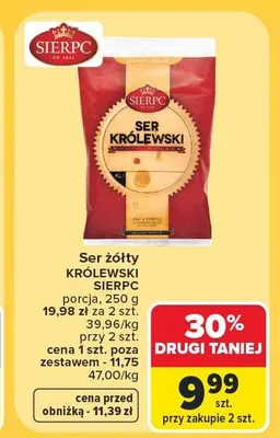 Ser żółty Królewski Sierpc promocja w Carrefour Market