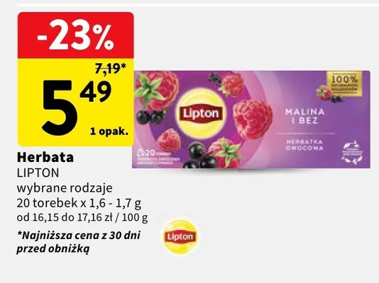 Herbata wybrane rodzaje promocja w Intermarche