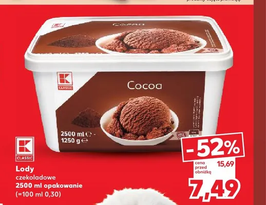Lody czekoladowe K-Classic Cocoa promocja w Kaufland