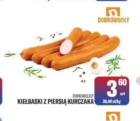 Kiełbaski z piersią kurczaka Dobrowolscy promocja w Tomi Markt