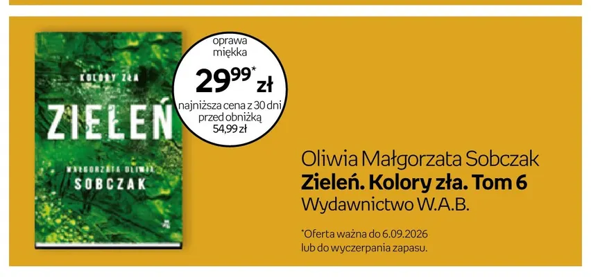 Książka Zieleń. Kolory zła. Tom 6 Oliwia Małgorzata Sobczak promocja w Empik
