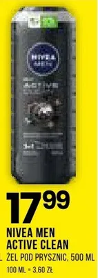 Żel pod prysznic Nivea Men Active Clean promocja w Drogerie Natura