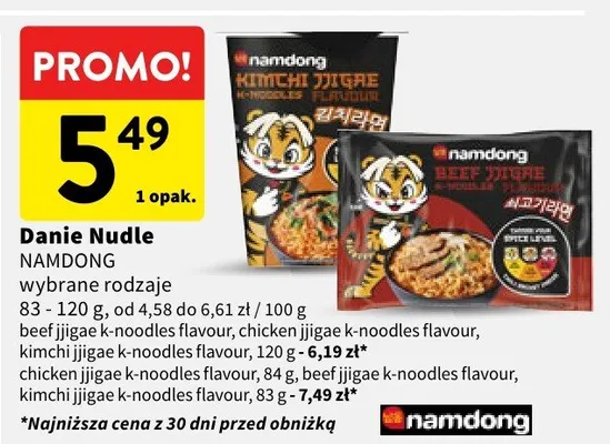 Danie Nudle Namdong wybrane rodzaje promocja w Intermarche