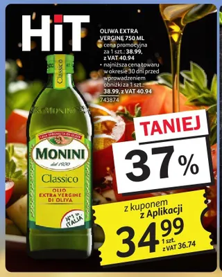 Oliwa Extra Vergine MONINI Classico promocja w Selgros