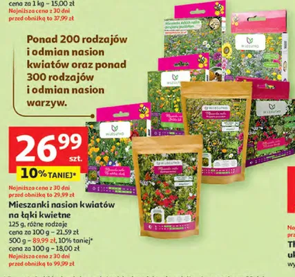 Mieszanki nasion kwiatów na łąki kwietne promocja w Auchan