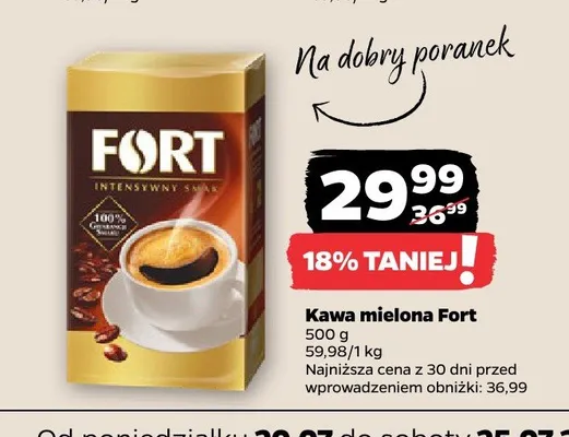 Kawa mielona Fort promocja w Netto