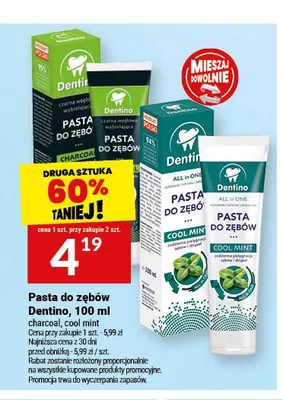 Pasta do zębów Dentino charcoal promocja w Twój Market