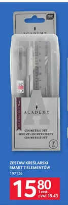 Zestaw kreślarski Smart 7 elementów Interdruk Academy promocja w Selgros