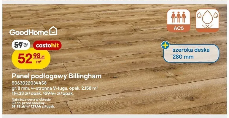 Panel podłogowy Billingham GoodHome promocja w Castorama