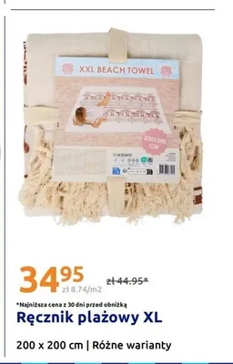 Ręcznik plażowy XL 200x200cm promocja w Action