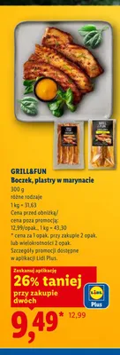 Boczek plastry w marynacie GRILL&FUN promocja w Lidl