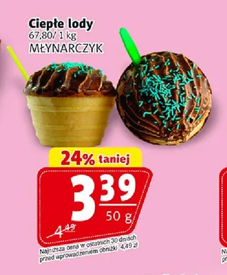 Ciepłe lody Młynarczyk promocja w Prim Market