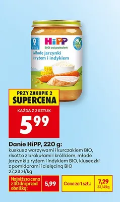 Danie młode jarzynki z ryżem i indykiem promocja w Biedronka