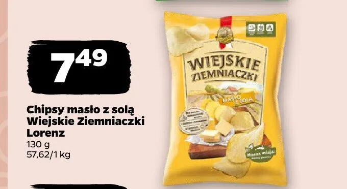 Chipsy masło z solą Wiejskie Ziemniaczki promocja w Netto