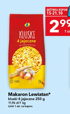 Makaron Lewiatan kluski 4 jajeczne promocja w LEWIATAN