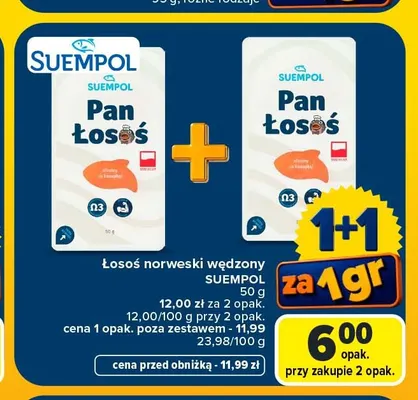 Łosoś norweski wędzony Suempol promocja w Carrefour