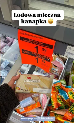 Lody mleczna kanapka Mucci Sandwich promocja w Aldi