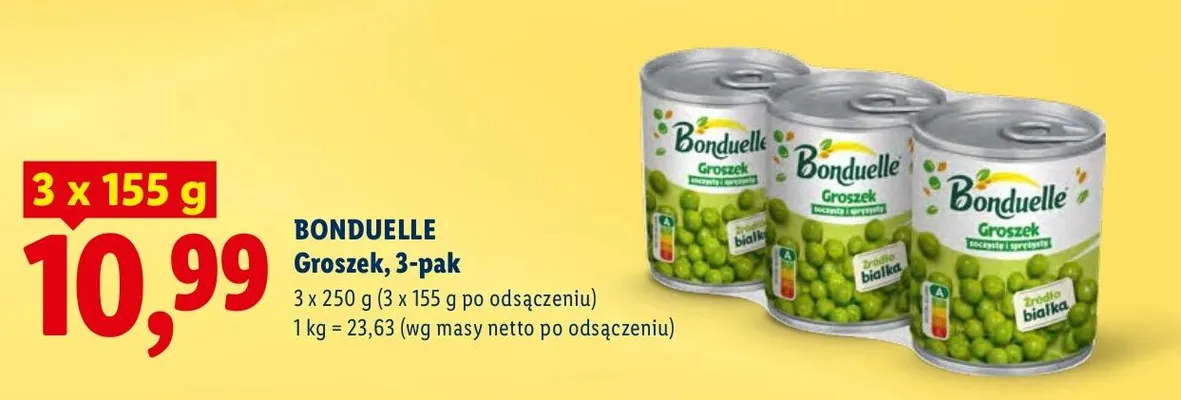 Groszek, 3-pak Bonduelle promocja w Lidl