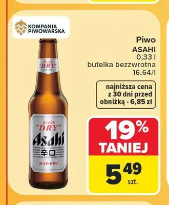 Piwo Asahi Super Dry promocja w Carrefour