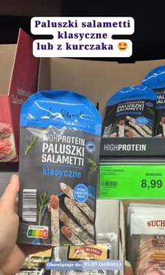 Paluszki salametti klasyczne Landbeck Highprotein promocja w Aldi